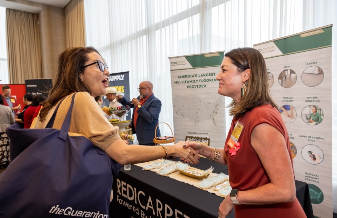 image of women interacting at a trade show