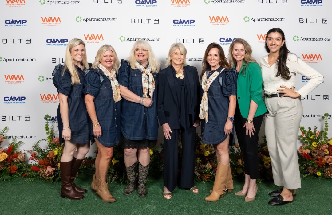 images of women posing at a conference